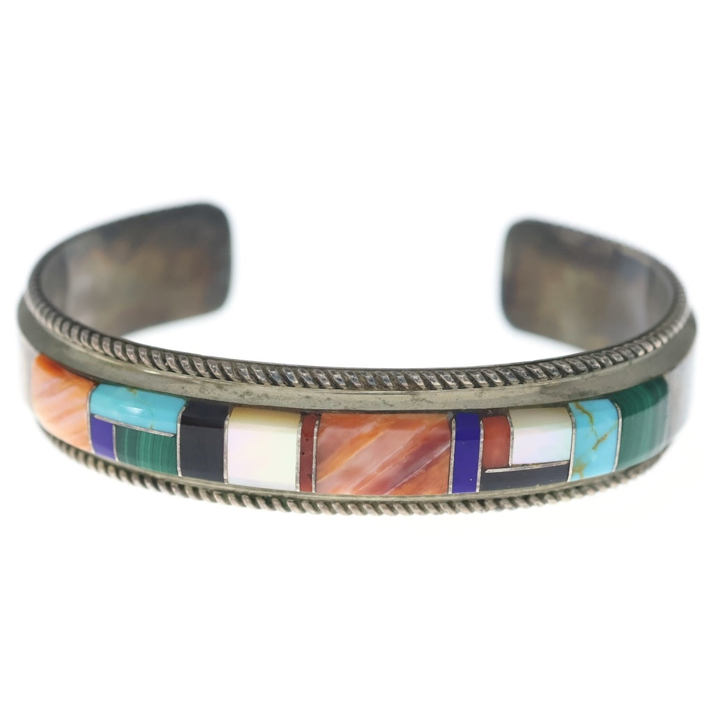 INDIAN JEWELRY(インディアンジュエリー) NAVAJO ナバホ族 ズニ族 ストーン装飾 バングル カフズ シルバー