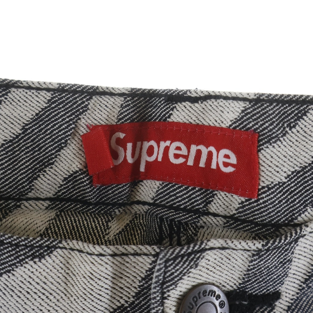 SUPREME(シュプリーム) 24SS Double Knee Painter Pant Zebra ゼブラ柄 ダブルニー ペインターパンツ ホワイト/ブラック