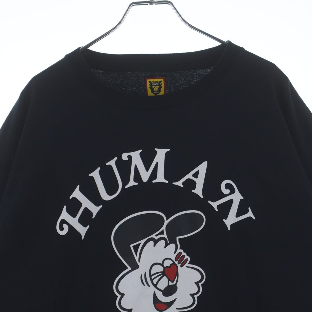 HUMAN MADE(ヒューマンメイド) 23SS ×Girls Don't Cry GDC VALENTINES DAY L/S T-SHIRT ガールズドントクライ バレンタインデイ クルーネック長袖Tシャツ カットソー ブラック XX25CS003