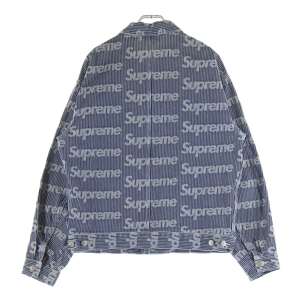 SUPREME(シュプリーム) 24SS Denim Chore Trucker Jacket ストライプ デニムトラッカージャケット インディゴ/ホワイト