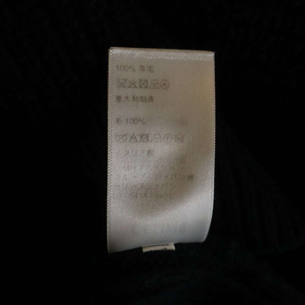 CELINE(セリーヌ) 21AW エディ期 ウール フロントロゴエンブロイダリー ローゲージ クルーネックニット セーター ブラック 2A19R205O