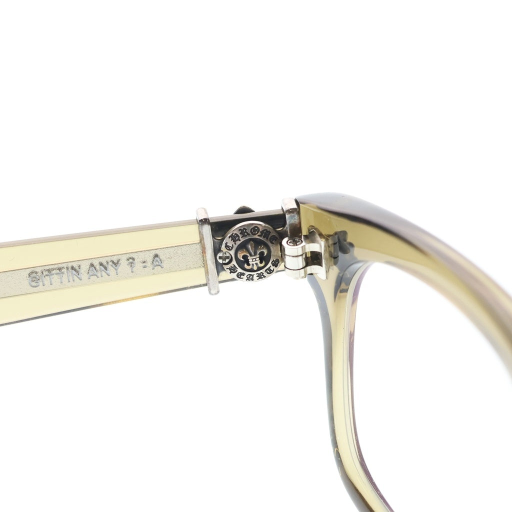 CHROME HEARTS(クロムハーツ) GITTIN ANY?-A ウェリントンフレーム BSフレアテンプル クリア サングラス メガネ ブラウン