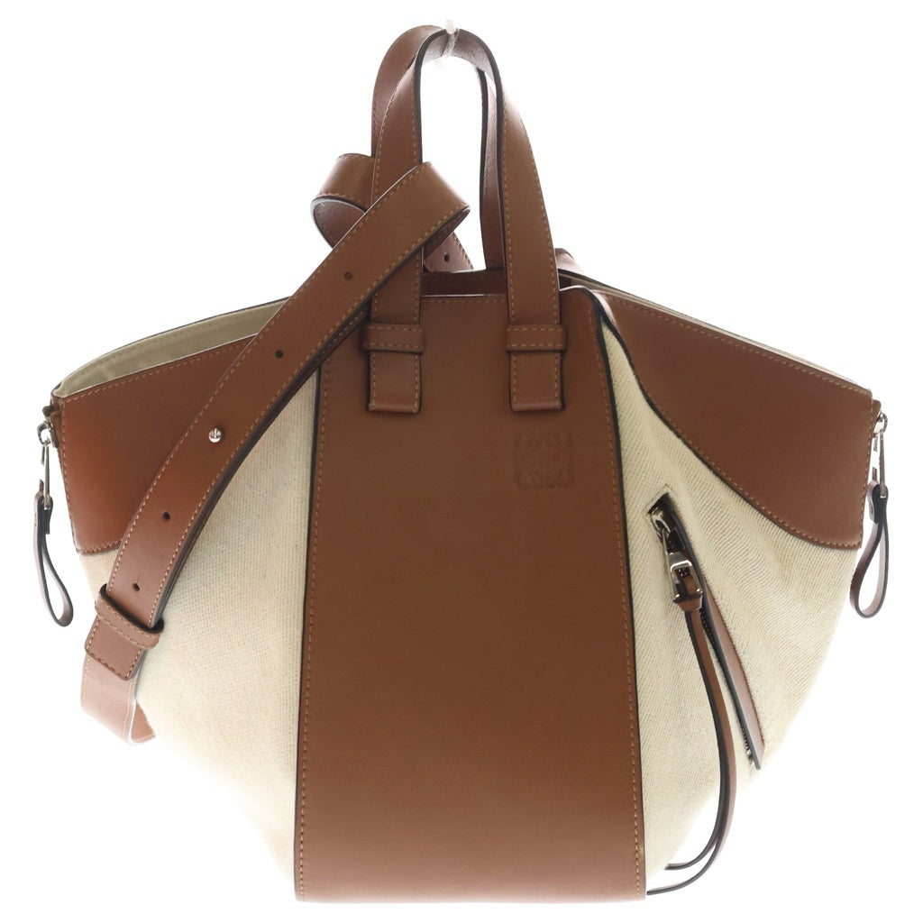 LOEWE(ロエベ) HAMMOCK SMALL LEATHER HAND BAG ハンモック スモール レザー ハンド ショルダーバッグ 2WAY シルバー金具 アイボリー/ホワイト レディース