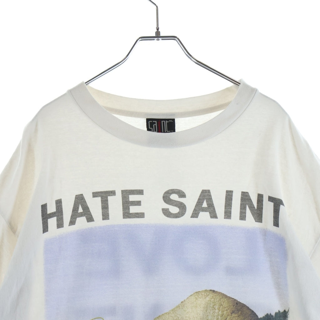 SAINT MICHAEL(セントマイケル) 22SS TEE SHEEP シープ ヴィンテージ加工 両面プリントTシャツ 半袖クルーネックカットソー ホワイト SM-S22-0000-008