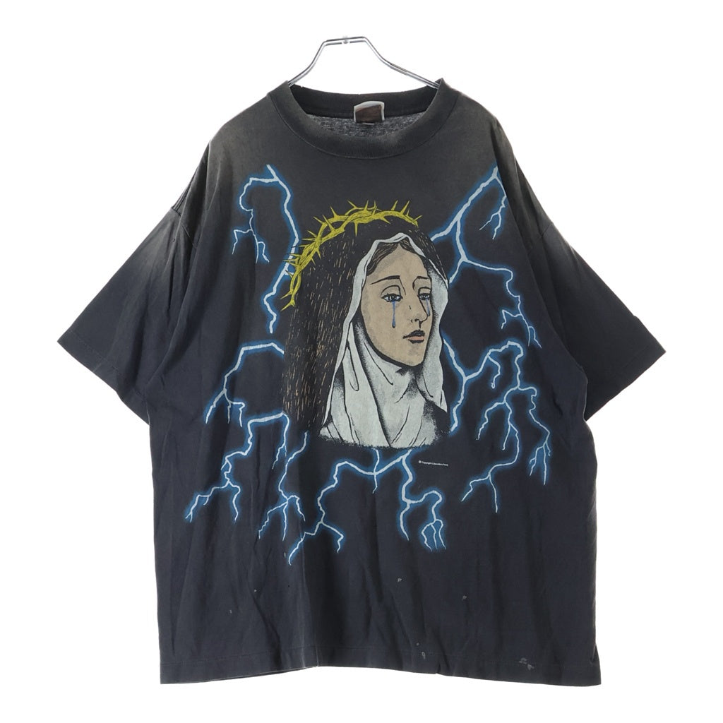 SAINT MICHAEL(セントマイケル) 25SS SS TEE MARIA マリア ヴィンテージ加工 両面サンダープリントTシャツ 半袖クルーネックカットソー グレー SM-HR8-0000-011