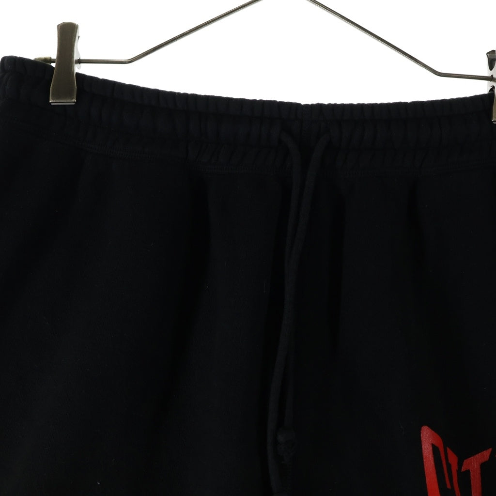 SAINT MICHAEL(セントマイケル) 24SS SWEAT SHORTS ロゴプリントスウェットハーフパンツ ショーツ ブラック SM-YS8-0000-046