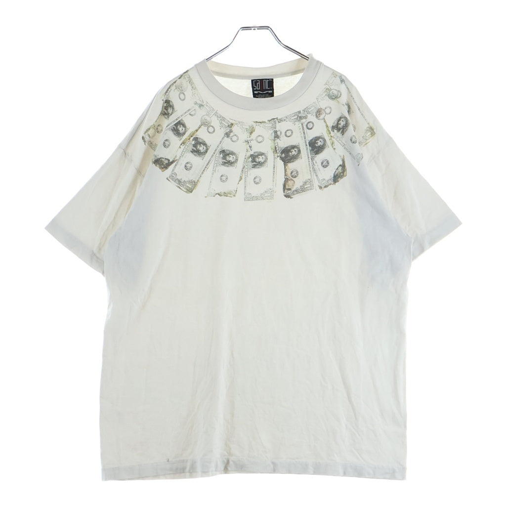 SAINT MICHAEL(セントマイケル) 24SS SS TEE MONEY マネープリント 両面プリントTシャツ 半袖クルーネックカットソー ホワイト SM-YS8-0000-010
