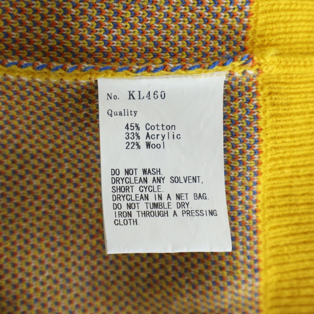 KIDILL(キディル) フロントデザイン 長袖 アクリルウールニットセーター イエロー KL460