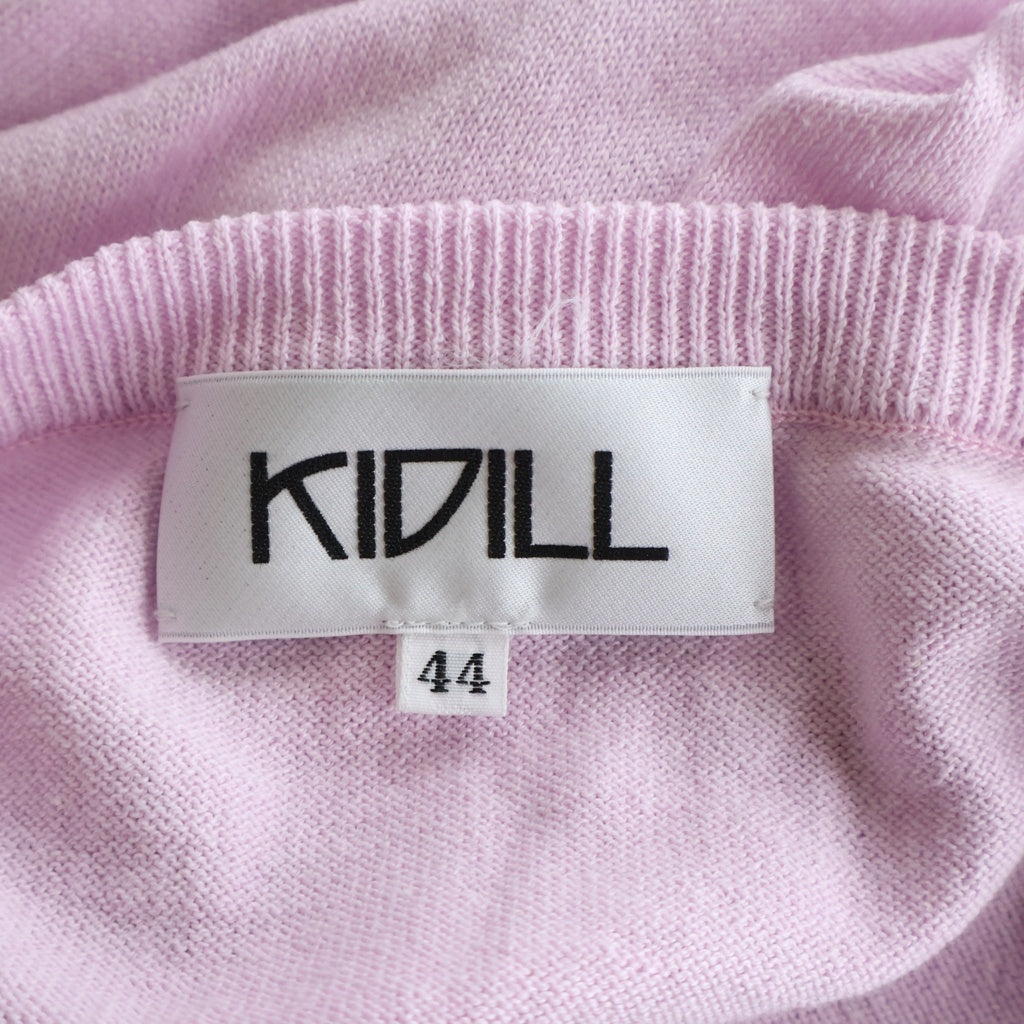 KIDILL(キディル) 26SS CYBER PUNK GIRL INTARSIA PULLOVER KNIT サイバーパンクガール フロント刺繍 アクリルコットンニットセーター ピンク KL1094
