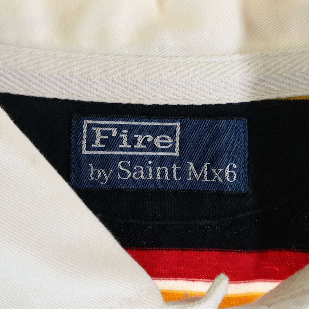 SAINT MICHAEL(セントマイケル) 24SS RUGGER SHIRT BORDER ボーダー 長袖ラガーシャツ マルチカラー SM-YS8-0000-025