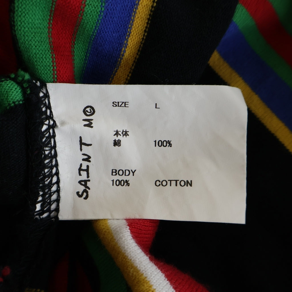 SAINT MICHAEL(セントマイケル) 24SS RUGGER SHIRT BORDER ボーダー 長袖ラガーシャツ マルチカラー SM-YS8-0000-025