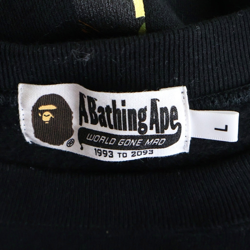 A BATHING APE(アベイシングエイプ) ×FUTURA ORIGIBAL HEADZ CREWNECK フューチュラ オリジナルヘッズ カモ柄 クルーネックスウェットトレーナー ブラック 001SWH231902X