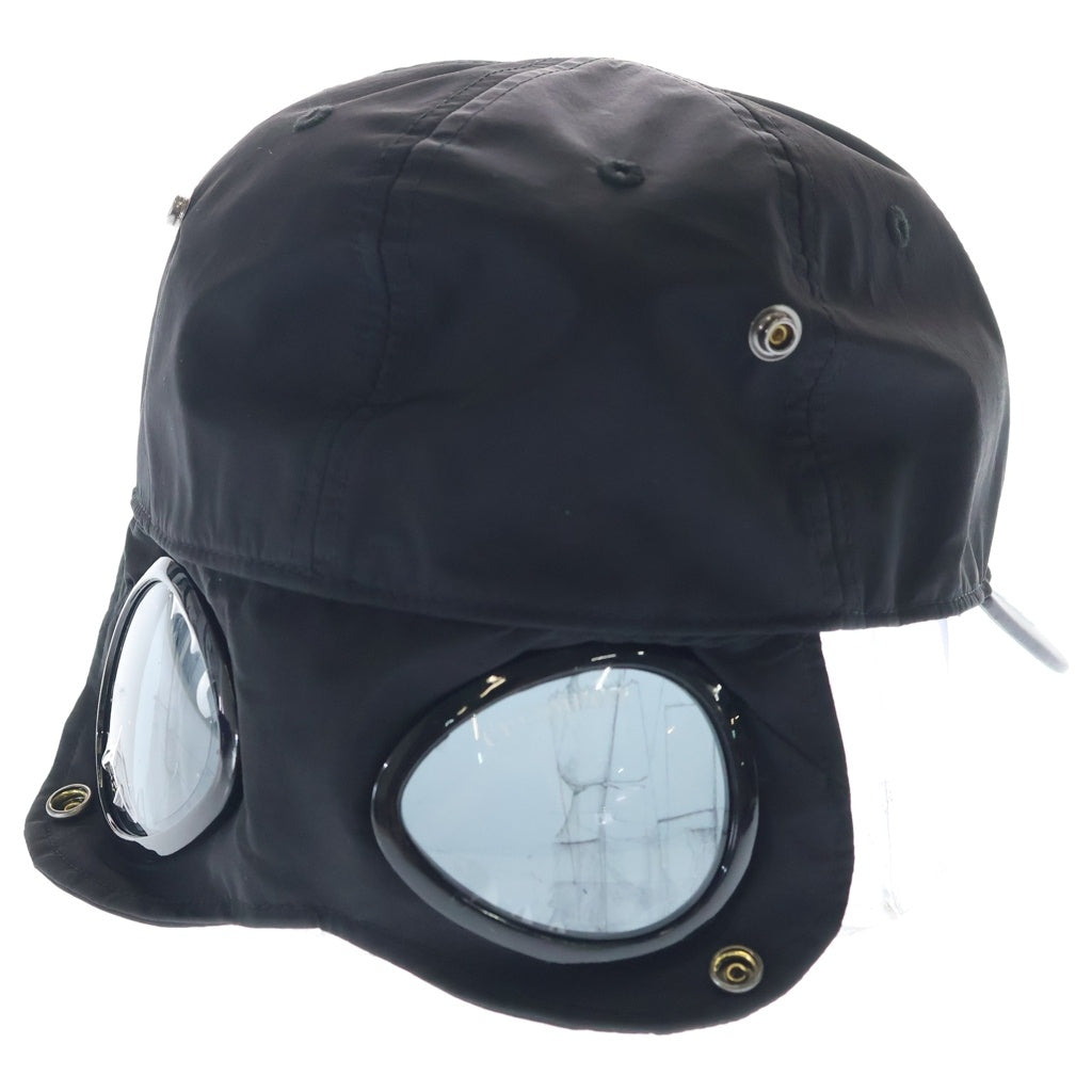 C.P. Company(シーピーカンパニー) Chrome-R Goggle Cap バックゴーグル ロゴ刺繍 キャップ 帽子 ブラック 19CMAC116A-005904A