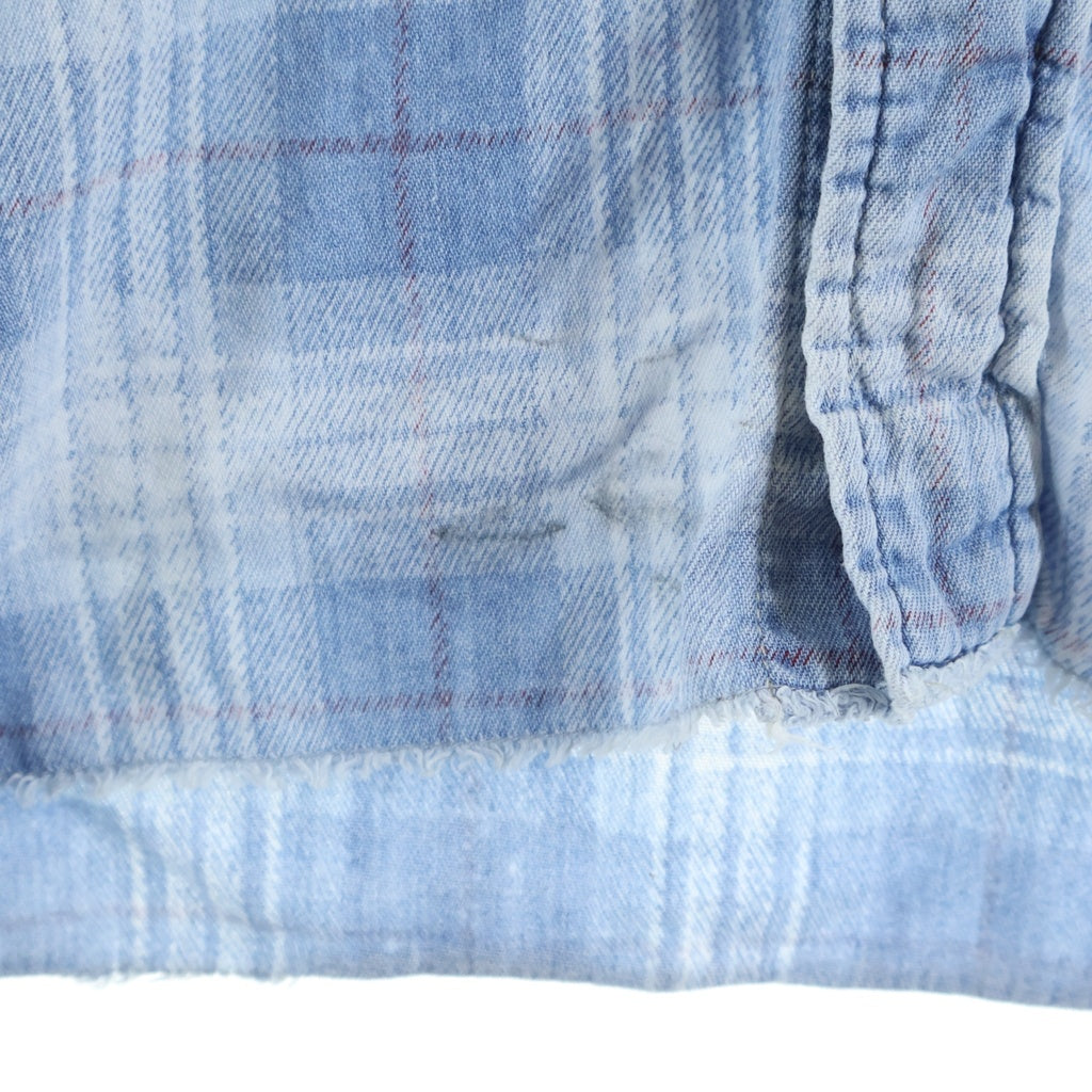 MINEDENIM(マインデニム) 19SS DENIM CHECK PRNT LOOSE SH デニムチェックプリント 長袖ボタンシャツ ブルー 1903-5003-87-012