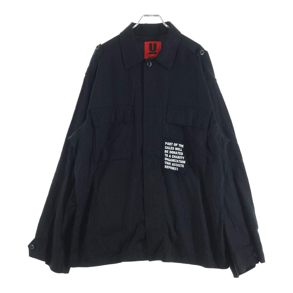 UNDERCOVER(アンダーカバー) 20SS ×MARS89 パッチカスタム エポレット付 長袖アーミーシャツ ブラック UCY9403