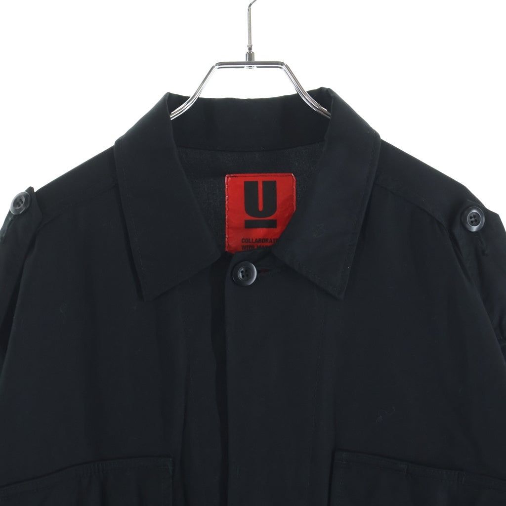UNDERCOVER(アンダーカバー) 20SS ×MARS89 パッチカスタム エポレット付 長袖アーミーシャツ ブラック UCY9403