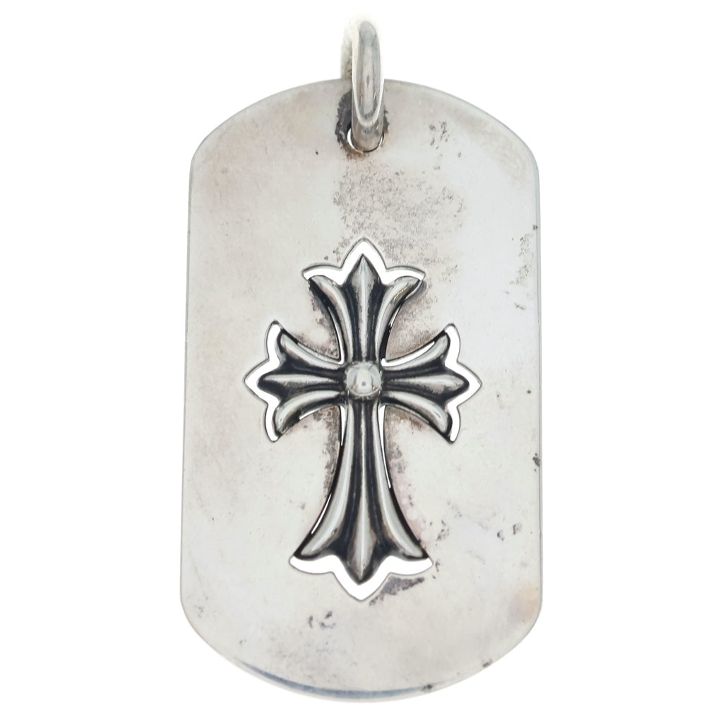 CHROME HEARTS(クロムハーツ) D TAG LRG TNY CRS カットアウト タイニークロス ドッグタグ ラージ ペンダントトップ シルバー