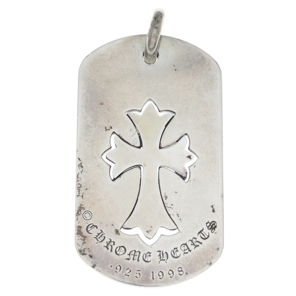 CHROME HEARTS(クロムハーツ) D TAG LRG TNY CRS カットアウト タイニークロス ドッグタグ ラージ ペンダントトップ シルバー