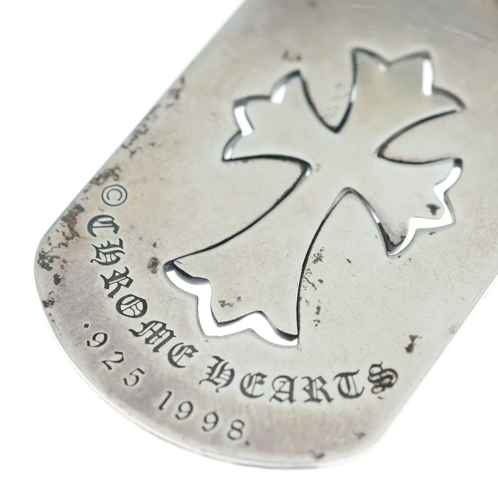 CHROME HEARTS(クロムハーツ) D TAG LRG TNY CRS カットアウト タイニークロス ドッグタグ ラージ ペンダントトップ シルバー