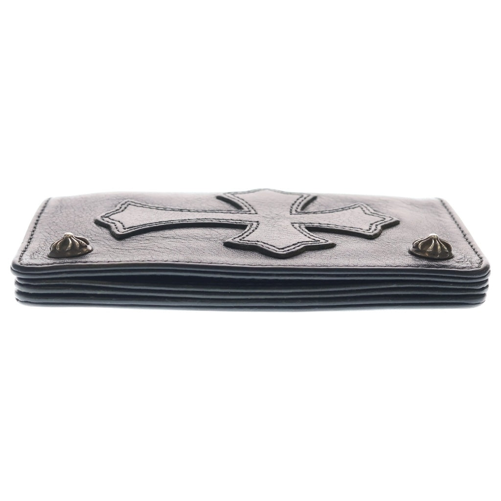 CHROME HEARTS(クロムハーツ) 1ZIP CROSS PATCH 1ジップ クロスパッチ クロスボールボタン レザーウォレット 財布 ブラック