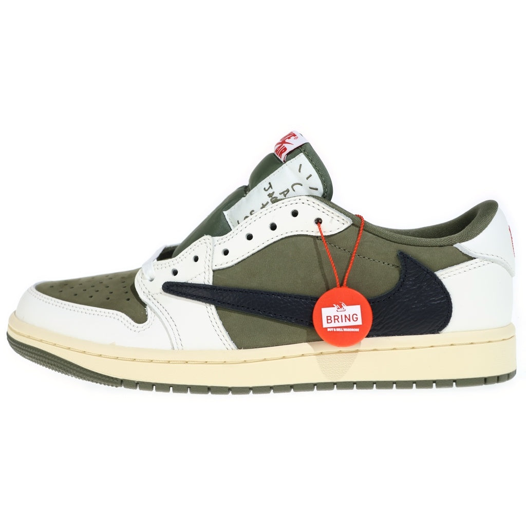 NIKE(ナイキ) ×TRAVIS SCOTT AIR JORDAN 1 LOW OG REVERSE OLIVE トラヴィススコット エアジョーダン 1 ローカットスニーカー カーキ US8.5/26.5cm DM7866-200