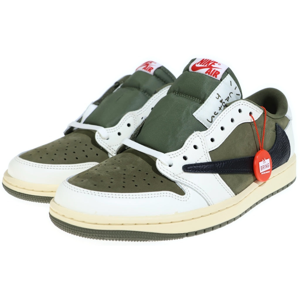 NIKE(ナイキ) ×TRAVIS SCOTT AIR JORDAN 1 LOW OG REVERSE OLIVE トラヴィススコット エアジョーダン 1 ローカットスニーカー カーキ US8.5/26.5cm DM7866-200