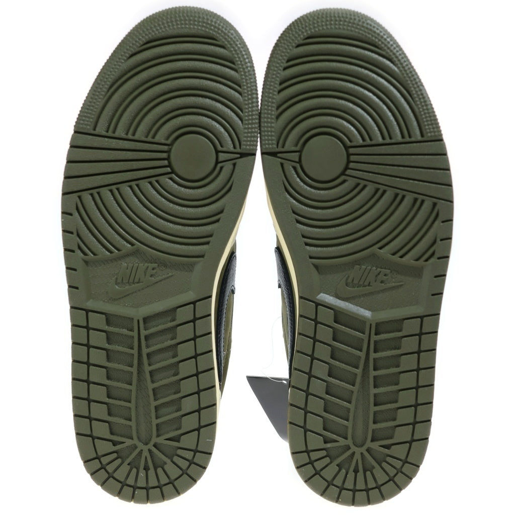 NIKE(ナイキ) ×TRAVIS SCOTT AIR JORDAN 1 LOW OG REVERSE OLIVE トラヴィススコット エアジョーダン 1 ローカットスニーカー カーキ US8.5/26.5cm DM7866-200