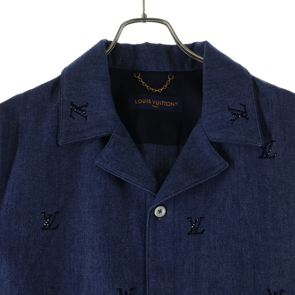 LOUIS VUITTON(ルイヴィトン) 25SS LV ブラゾン エンベリッシュド デニム 長袖パジャマシャツ インディゴ RM251MM RBA HSS05W