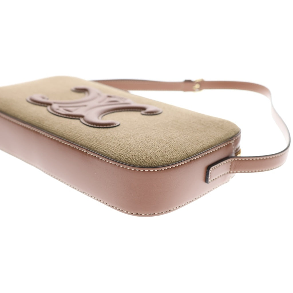 CELINE(セリーヌ) CAMERA SHOULDER BAG トリオンフ レザー カメラショルダーバッグ ベージュ/ブラウン 199182EG1.02ET レディース