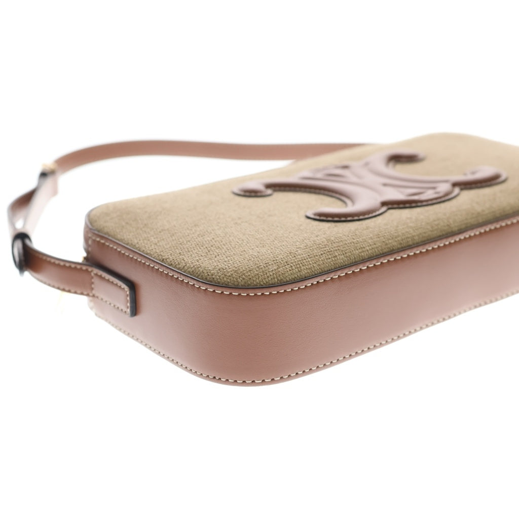CELINE(セリーヌ) CAMERA SHOULDER BAG トリオンフ レザー カメラショルダーバッグ ベージュ/ブラウン 199182EG1.02ET レディース