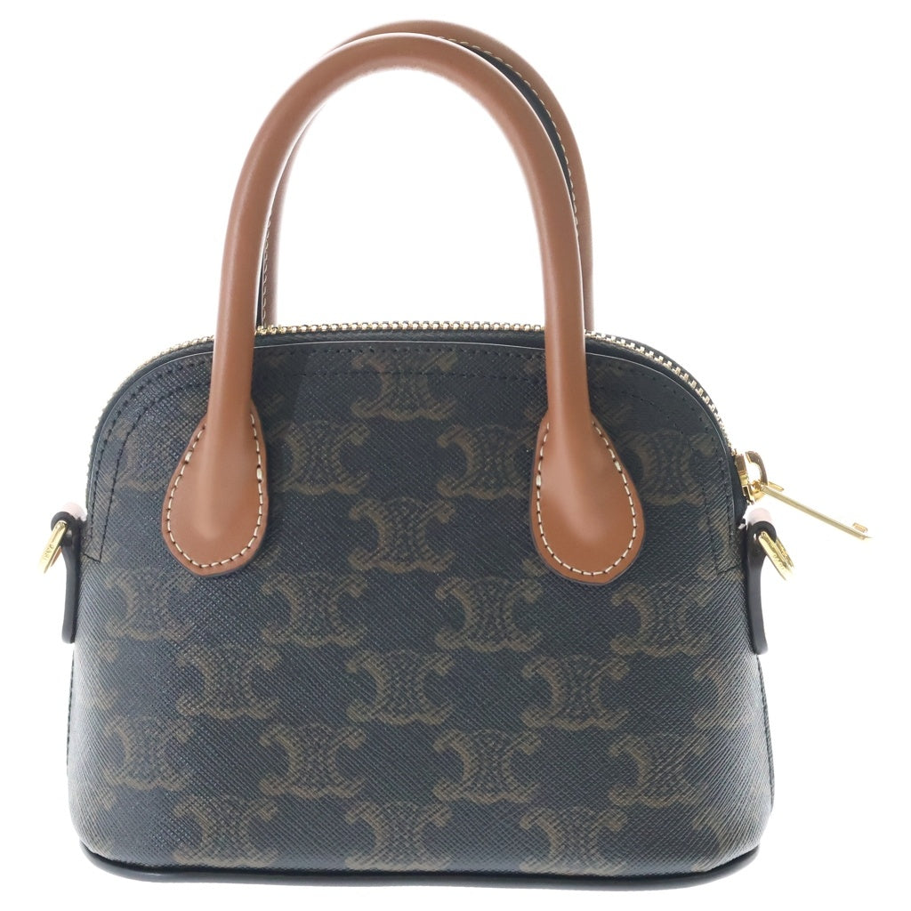 CELINE(セリーヌ) MINI HONORINE ミニ オノリン トリオンフキャンバス レザークロスボディ ハンドバッグ ゴールド金具 ブラウン 10N572ECM.04LU レディース