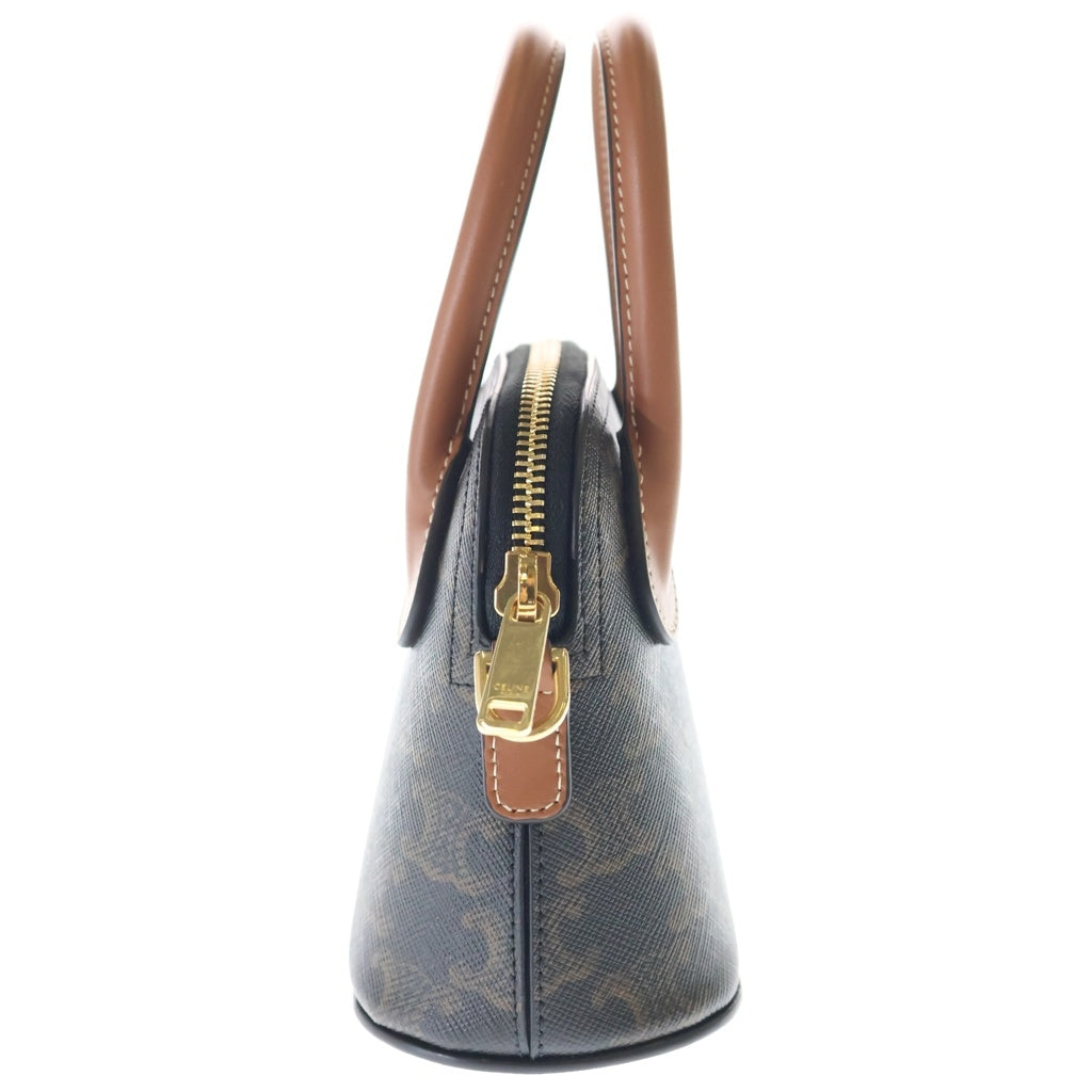 CELINE(セリーヌ) MINI HONORINE ミニ オノリン トリオンフキャンバス レザークロスボディ ハンドバッグ ゴールド金具 ブラウン 10N572ECM.04LU レディース