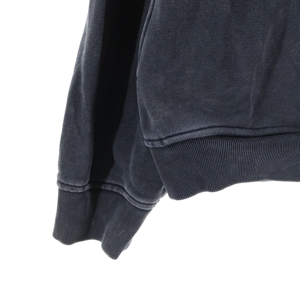 WIND AND SEA(ウィンダンシー) PIGMENT HALF ZIP SWEAT フロントロゴ刺繍 ピグメントダイ ハーフジップスウェットトレーナー グレー WDS-ESS-24-Q3-CS-01