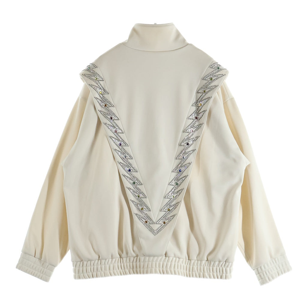 CELINE(セリーヌ) 23SS Embellished Jersey Track Jacket スタッズ ビジュー トラックジャケット ジャージ アイボリー 82Y73A121O.01XD