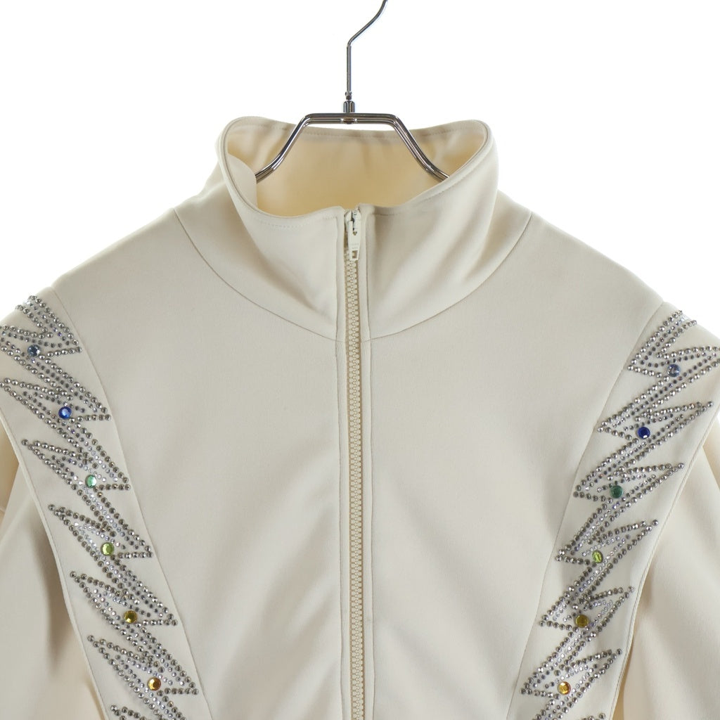 CELINE(セリーヌ) 23SS Embellished Jersey Track Jacket スタッズ ビジュー トラックジャケット ジャージ アイボリー 82Y73A121O.01XD