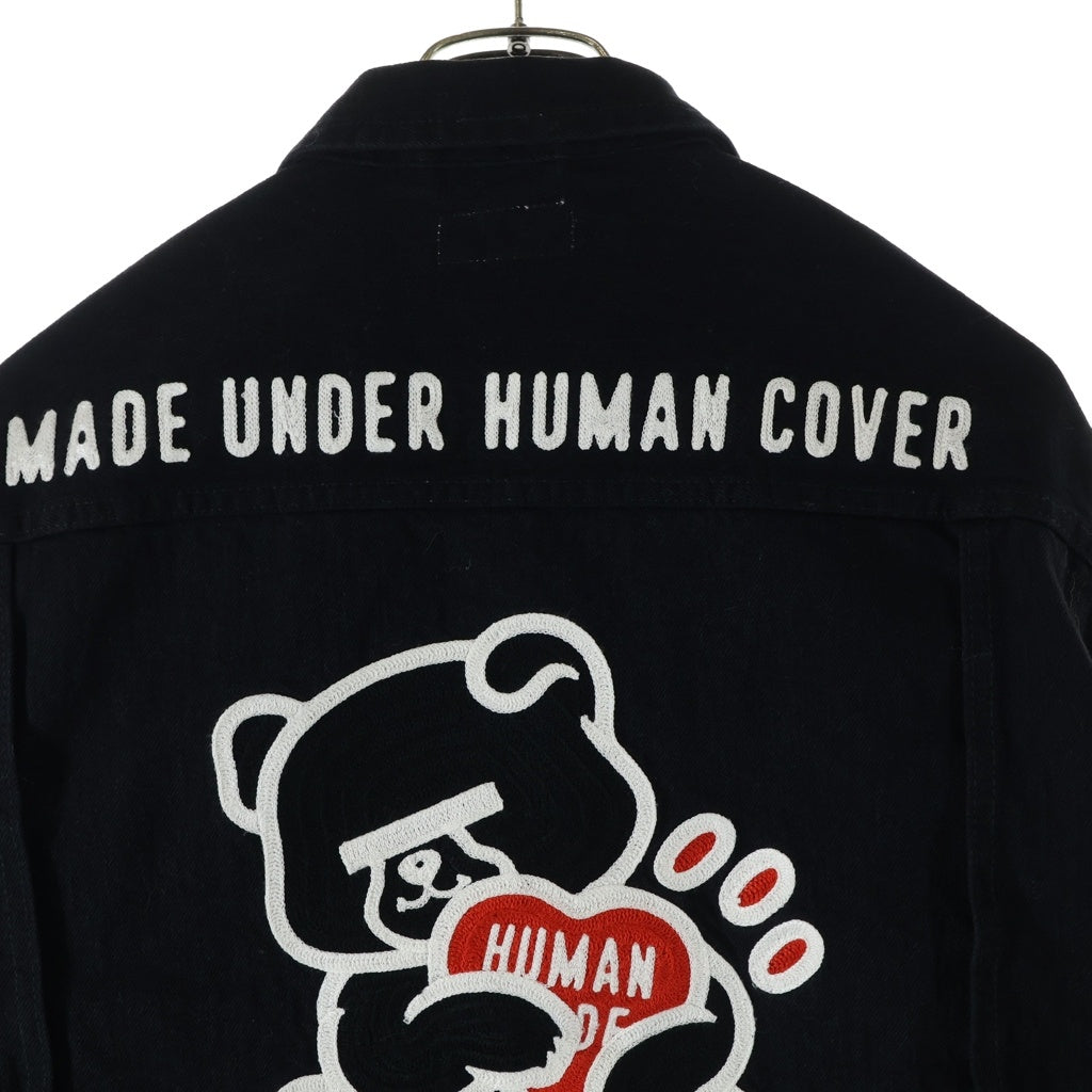 HUMAN MADE(ヒューマンメイド) ×UNDERCOVER DENIM JACKET アンダーカバー バックロゴエンブロイダリー 1st型 デニムジャケット ブラック UC2E9208