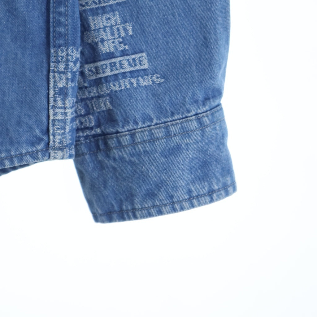 SUPREME(シュプリーム) 23SS Trademark Jacquard Denim Shirt トレードマーク ジャガード デニム長袖シャツ インディゴ
