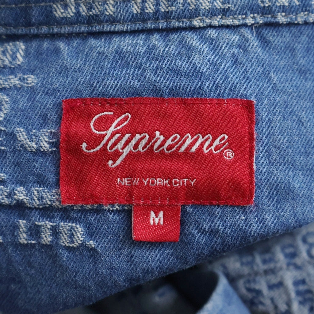 SUPREME(シュプリーム) 23SS Trademark Jacquard Denim Shirt トレードマーク ジャガード デニム長袖シャツ インディゴ