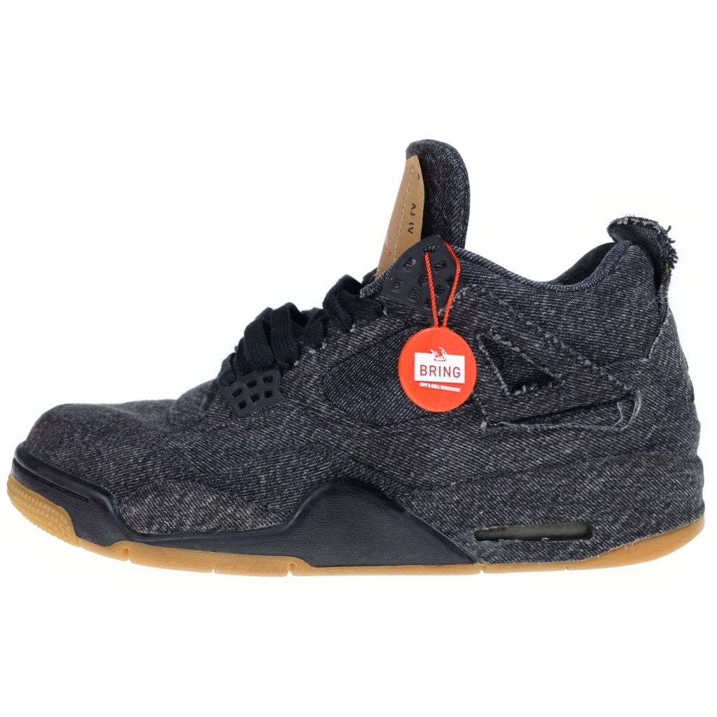 NIKE(ナイキ) ×Levi's AIR JORDAN 4 RETRO LEVI'S BG リーバイス エアジョーダン レトロ デニム ミッドカットスニーカー ブラック US9/27cm A02571-001