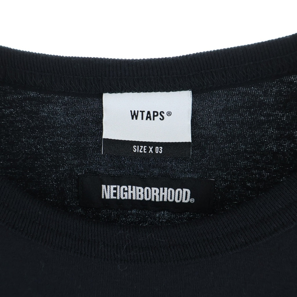 WTAPS(ダブルタップス) 19AW ×NEIGHBORHOOD RIPPER SS TEE ネイバーフッド リッパー クルーネック半袖Tシャツ カットソー ブラック 192ATNHD-CSM01