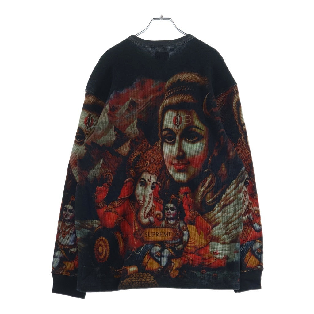 SUPREME(シュプリーム) 19AW Ganesh L/S Thermal ガネーシャ サーマル クルーネック長袖Tシャツ カットソー ブラック