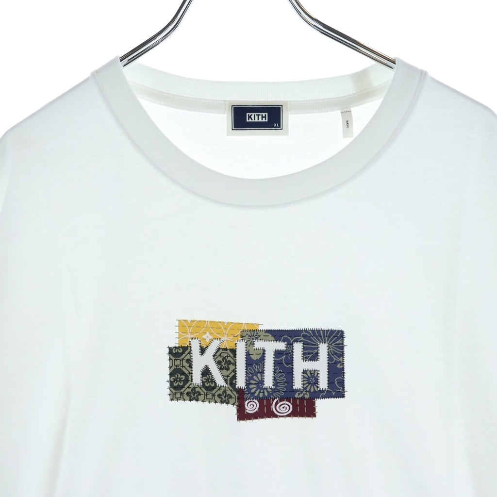 KITH(キス) 23SS TOKYO BORO LOGO TEE トウキョウ ボロ ロゴプリント クルーネック半袖Tシャツ カットソー ホワイト KHM030818-101