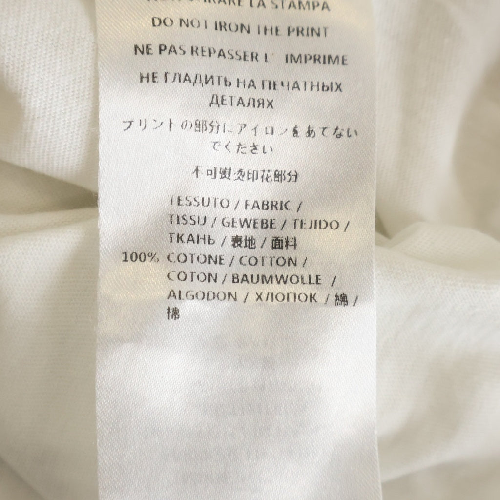 Alexander McQueen(アレキサンダーマックイーン) イタリア製 バードフェザープリント Vネック 半袖Tシャツ カットソー ホワイト 354294 QEZ52