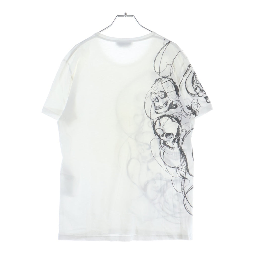 Alexander McQueen(アレキサンダーマックイーン) イタリア製 スカルプリント クルーネック 半袖Tシャツ カットソー ホワイト 453145 QIZP4