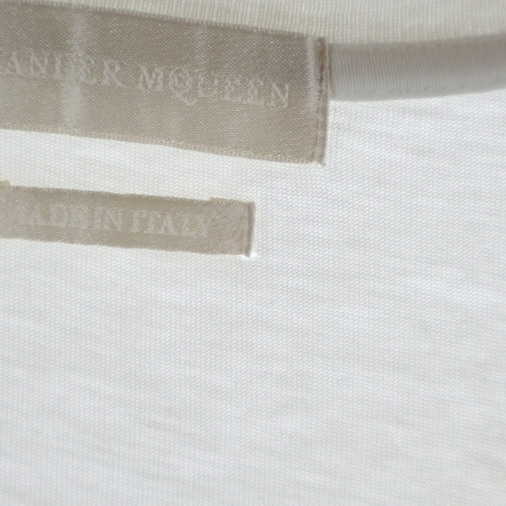 Alexander McQueen(アレキサンダーマックイーン) イタリア製 ビッグスカルプリント クルーネック 半袖Tシャツ カットソー ホワイト 417413 QGZQ4