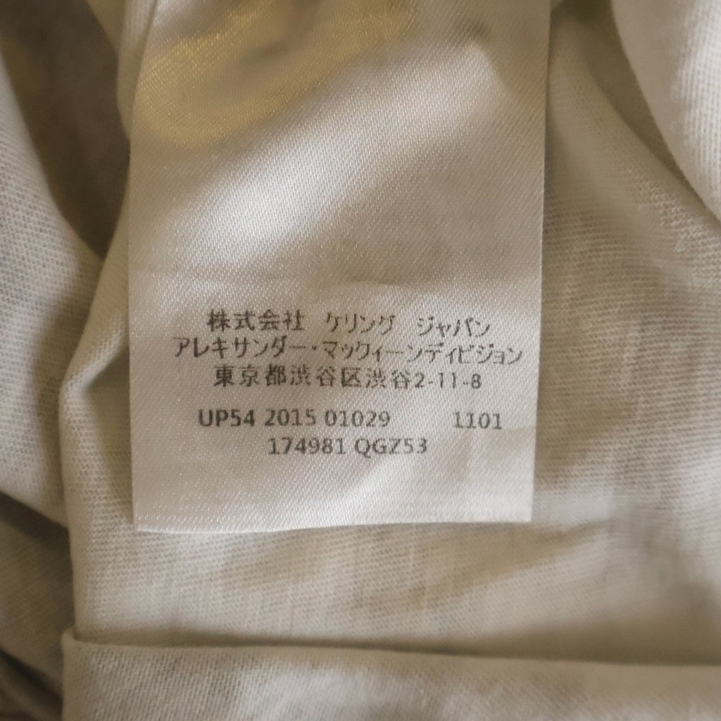 Alexander McQueen(アレキサンダーマックイーン) イタリア製 ビッグスカル両面プリント クルーネック 半袖Tシャツ カットソー ホワイト 174981 QGZ53
