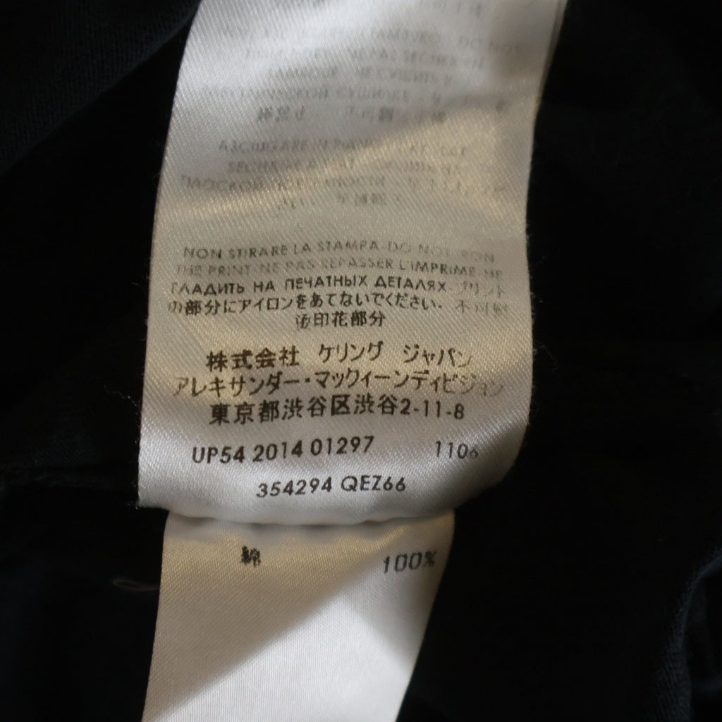 Alexander McQueen(アレキサンダーマックイーン) 14SS 歌舞伎デザインプリント Vネック 半袖Tシャツ カットソー ブラック 354294 QEZ66