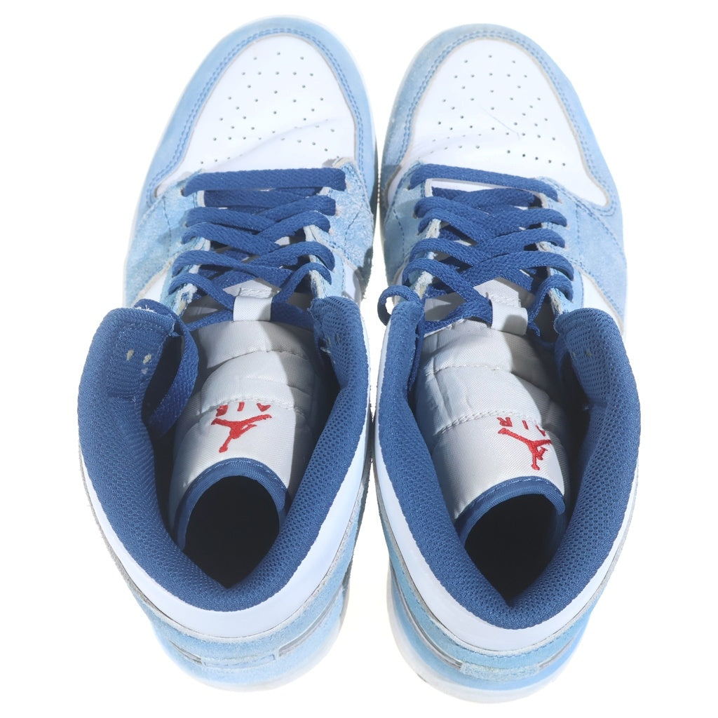 NIKE(ナイキ) AIR JORDAN1 MID SE WHITE/HYPER ROYAL/RED エアジョーダン1 ミッドカットスニーカー ホワイト/ブルー US10/28cm DN3706-401