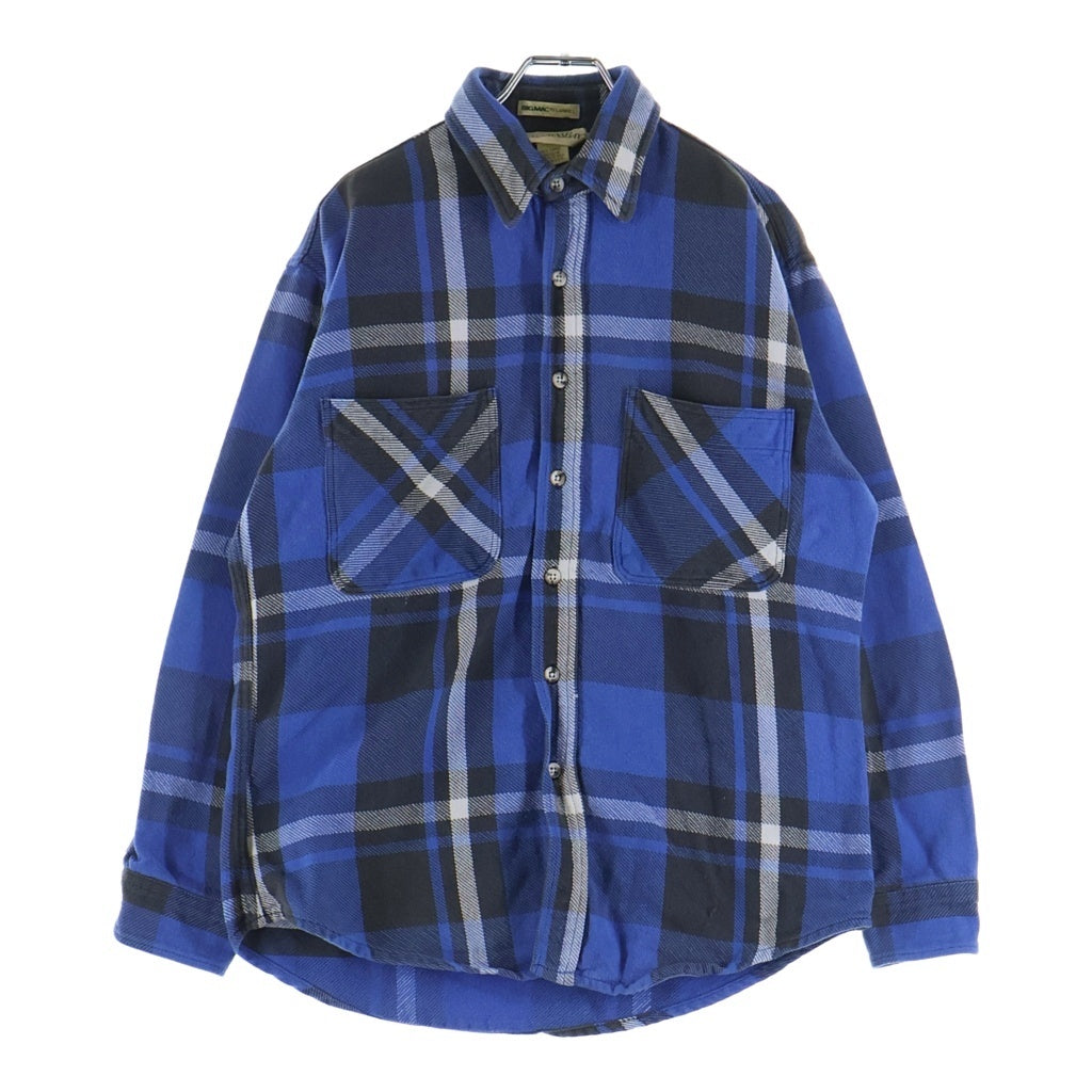 BIGMAC(ビッグマック) 80-90S VINTAGE ×ST.JOHN'S BAY L/S FLANNEL SHIRT ヴィンテージ エスティージョンズベイ USA製 チェック柄 長袖フランネルシャツ ブルー/ブラック