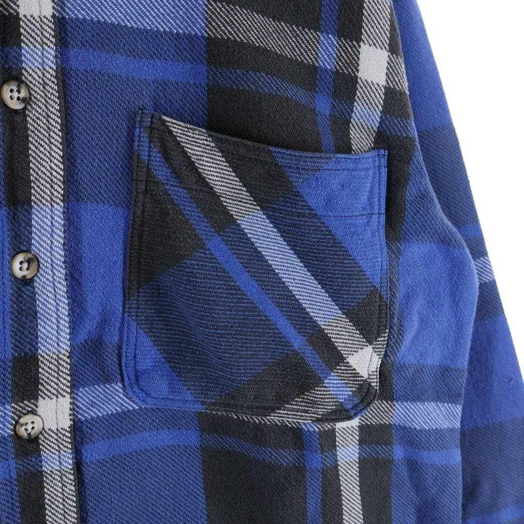 BIGMAC(ビッグマック) 80-90S VINTAGE ×ST.JOHN'S BAY L/S FLANNEL SHIRT ヴィンテージ エスティージョンズベイ USA製 チェック柄 長袖フランネルシャツ ブルー/ブラック
